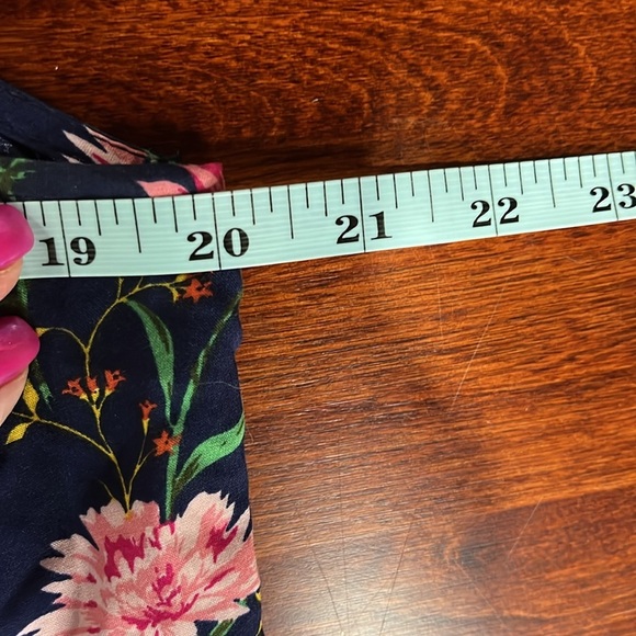 Old navy Womens Dress M Navy Pink Floral Button Keyhole Sleeveless Pullover EUC - Picture 10 of 12